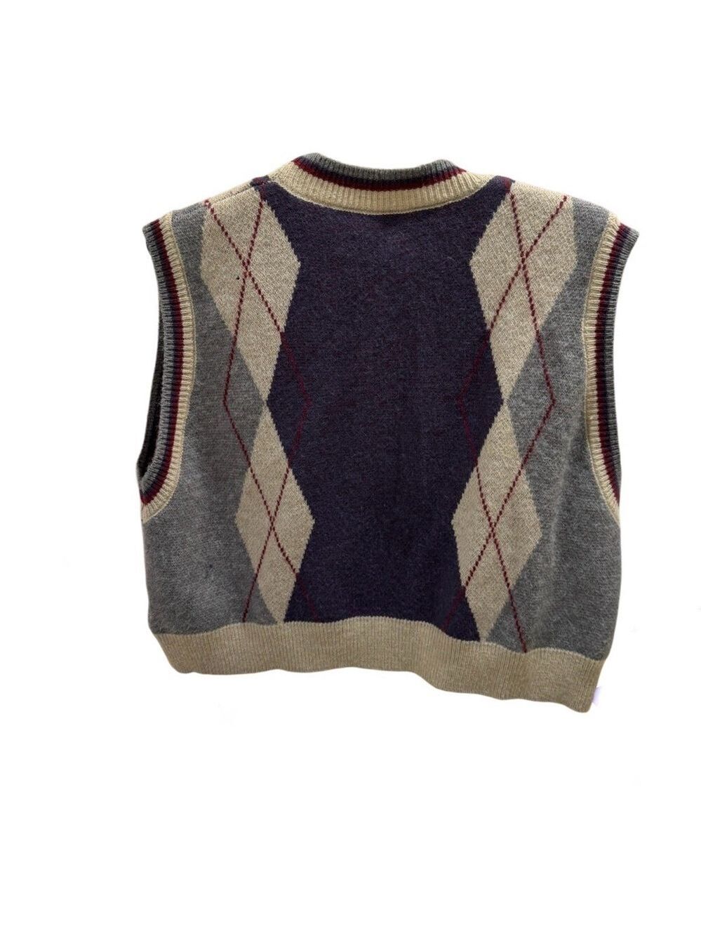 SHEIN Argyle Knit Vest Great for Layering - Picture 3 of 7